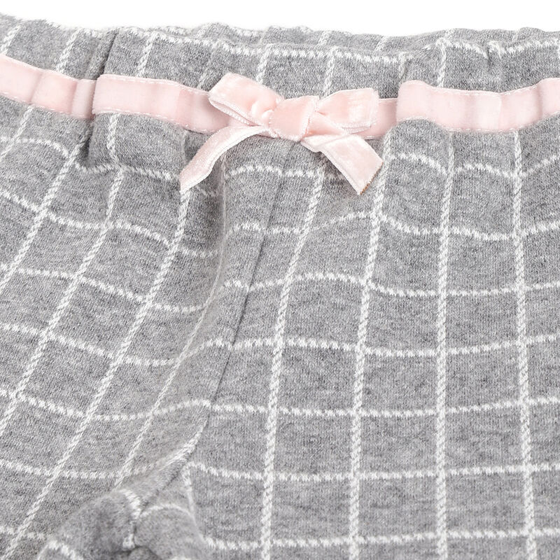 Girls Medium Grey Checkered Long Trousers image number 2
